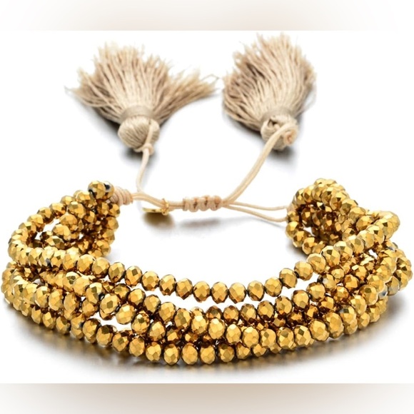 Elegant Gold Beaded Bracelet - Picture 1 of 4